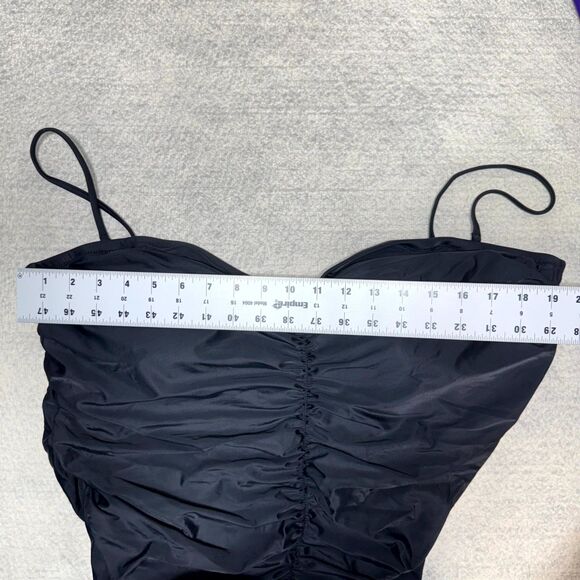 J.‎ Crew Black Swimsuit Ruched Sweetheart One-piece Womens Size 24 NEW - Picture 9 of 10